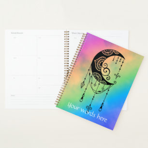 Create Your Own Enchanting Boho Moon Silhouette Planner