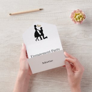 Create Your Own Engagement Party II RSVP White All In One Invitation