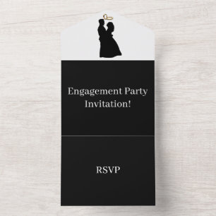 Create Your Own Engagement Party RSVP Black I All In One Invitation
