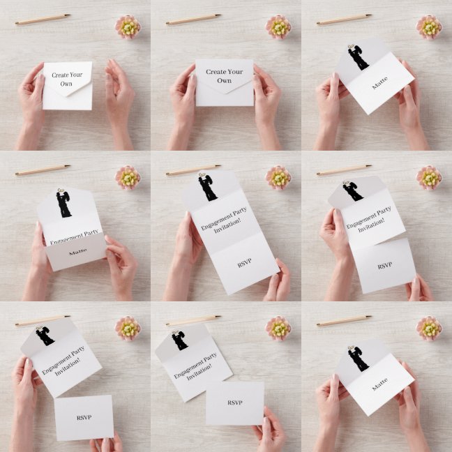 Create Your Own Engagement Party RSVP White