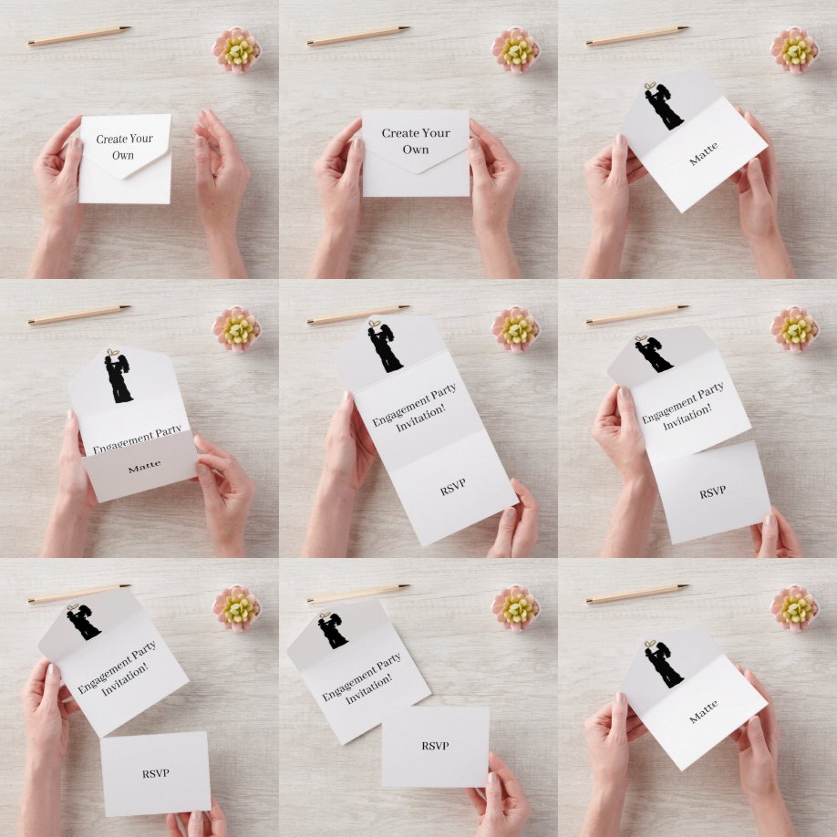 Create Your Own Engagement Party RSVP White All In One Invitation