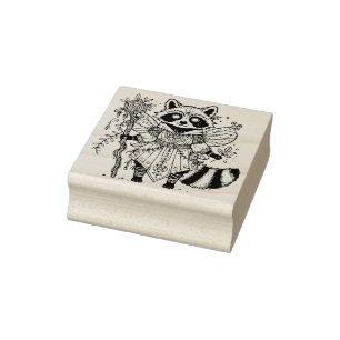 Create Your Own Entrancing Raccoon Fairy Shaman Rubber Stamp