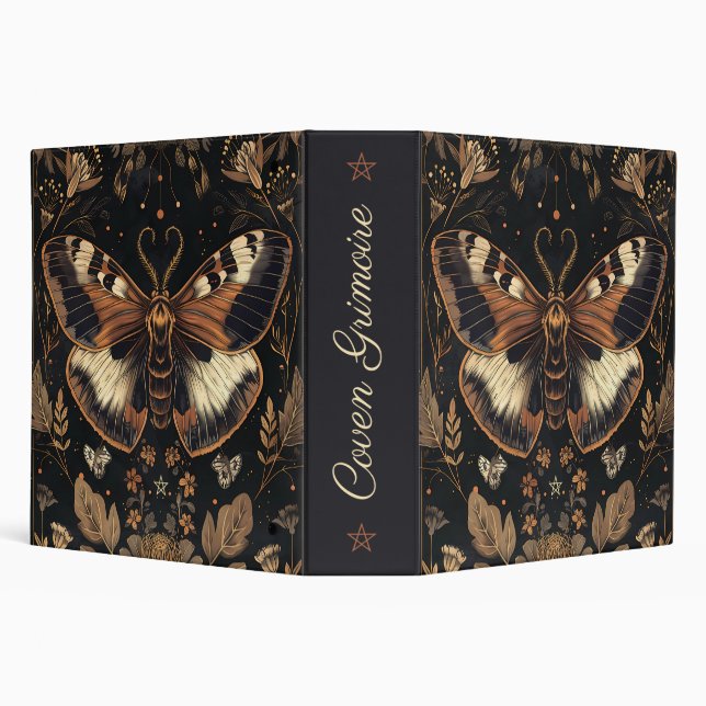 Create Your Own Ethereal Copper Ivory Moth Floral Binder (Background)