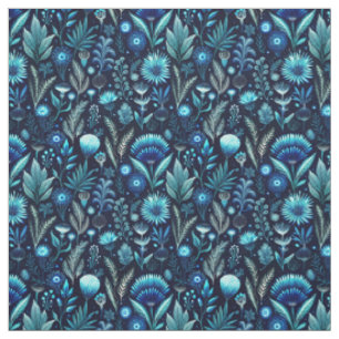 Create Your Own Ethereal Garden Teal Wildflowers Fabric
