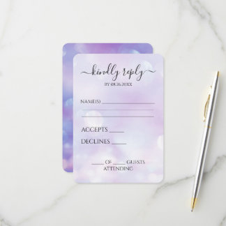 Create Your Own Ethereal Purple Bokeh RSVP Card