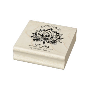 Create Your Own Evil Eye Paisley Lotus Flower Rubber Stamp
