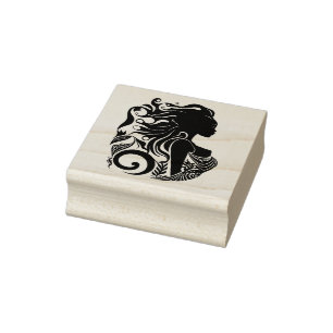 Create Your Own Exotic Tribal Mermaid  Rubber Stamp