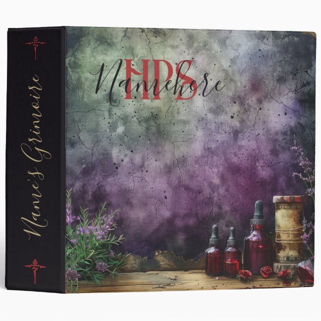 Create Your Own Extract Bottles Apothecary Recipes Binder (Front/Spine)