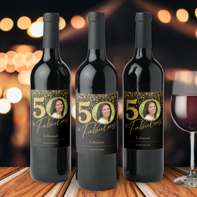 Create Your Own Fabulous Birthday Photo Wine Label (Creator Uploaded)