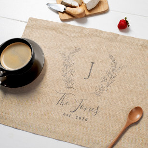 Create your own family monogram and name elegant placemat