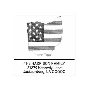 Create Your Own Family Name Ohio Return Address Rubber Stamp