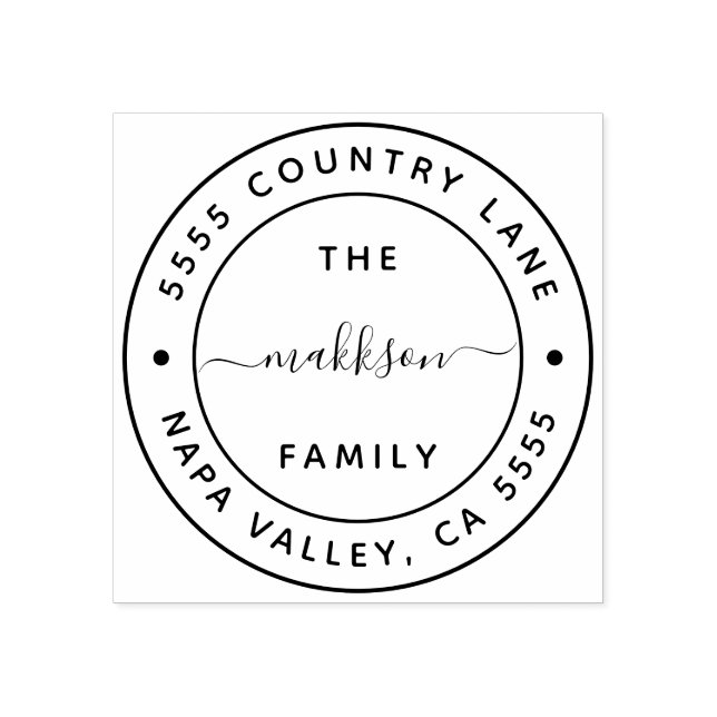 Create Your Own Family Name Return Address Rubber  Stamp (Imprint)