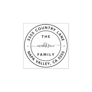 Create Your Own Family Name Return Address  Rubber Stamp