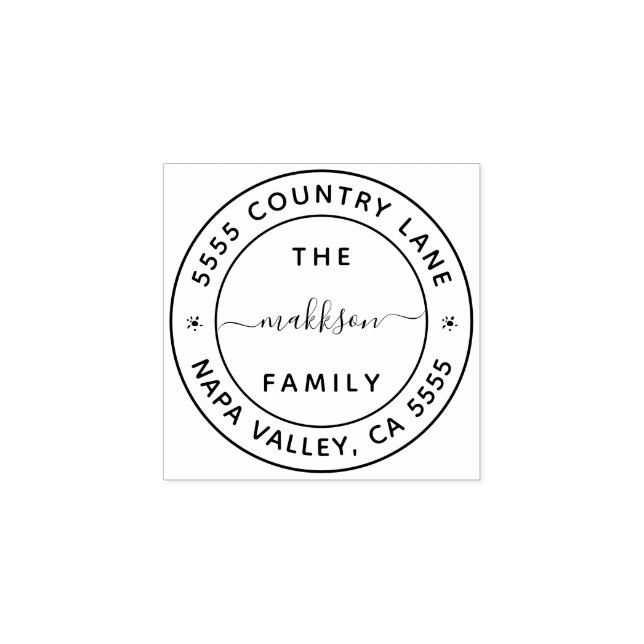 Create Your Own Family Name Return Address  Rubber Stamp (Imprint)