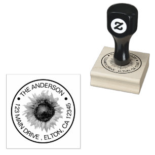 Create Your Own Family Name Sunflower Rubber Stam Stamp