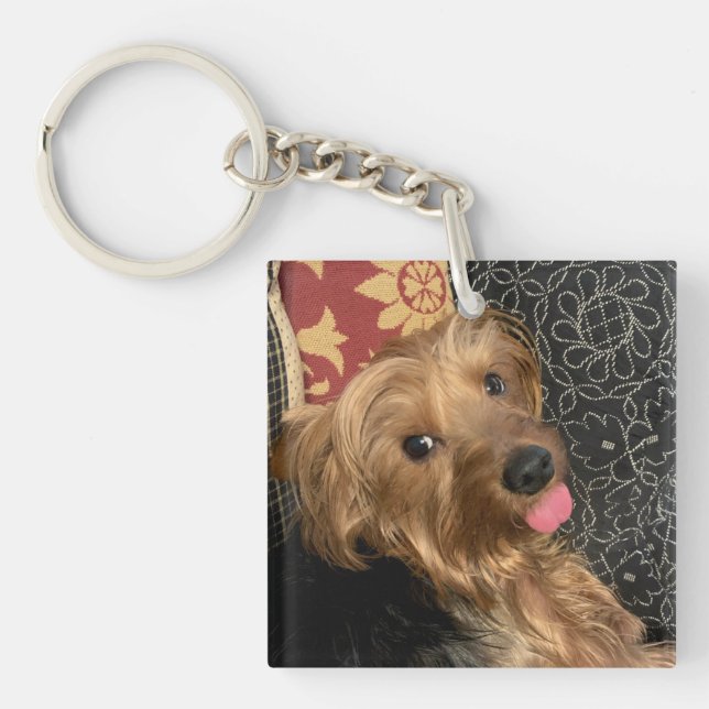Create Your Own Family Photo Baby Wedding Pet Keychain (Front)