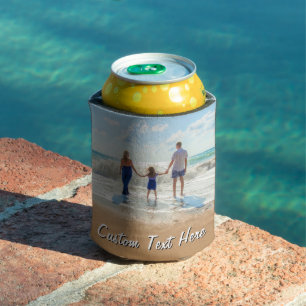 Create Your Own Family Photo Can Cooler with Text