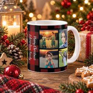 Create your own family photo collage Christmas Coffee Mug