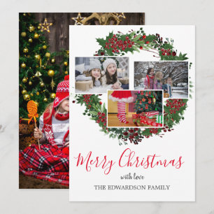 Create your own family photo collage Merry Holiday Card
