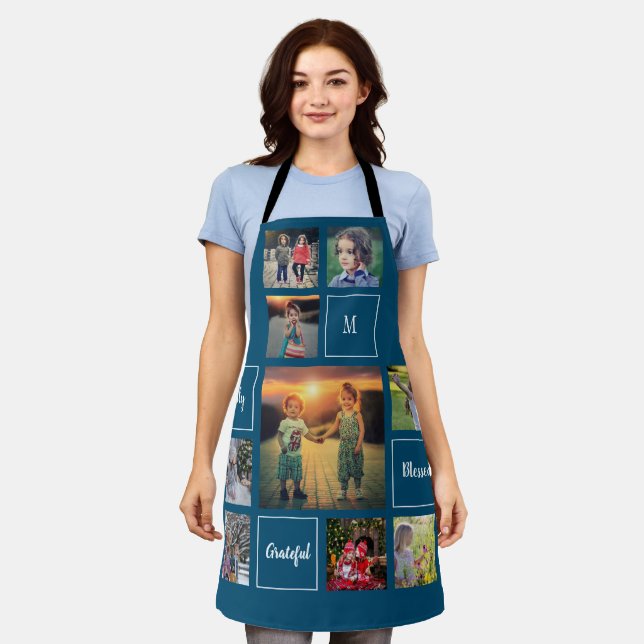Create your own family photo collage monogram apro apron (Worn)