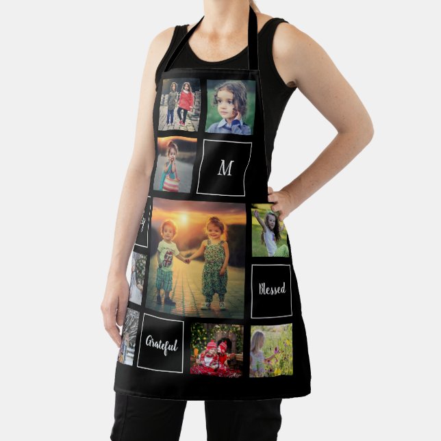 Create your own family photo collage monogram apron (Insitu)