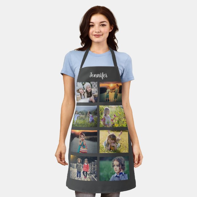 Create your own family photo collage name apron (Worn)
