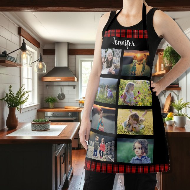 Create your own family photo collage name apron (Create your own family photo collage name apron. Very personal and unique family photo apron.)