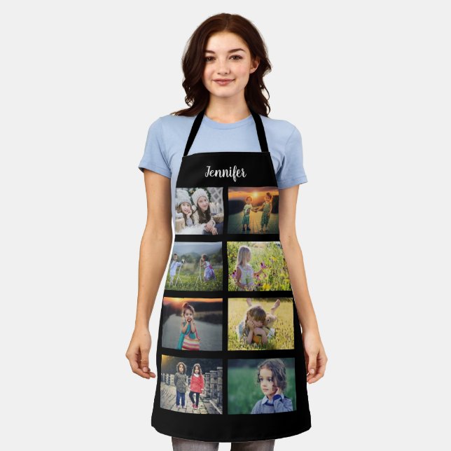 Create your own family photo collage name apron (Worn)