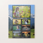 Create your own family photo collage puzzle<br><div class="desc">Make your own most beautiful family photo collage puzzle.
Family name,  your own photo collage jigsaw puzzle
You can personalize it and add your most beautiful photos. Great fun !</div>