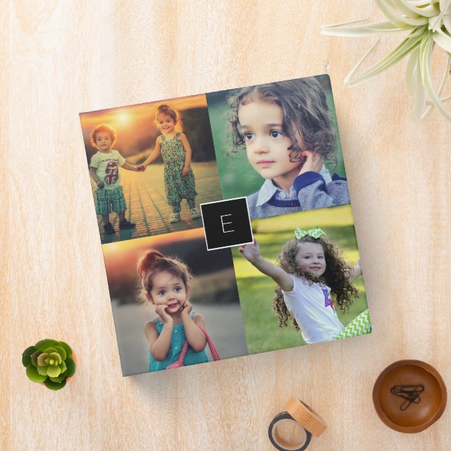 Create your own family photo collage rustic wood binder (In Situ)