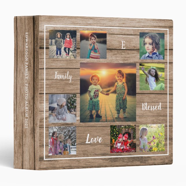Create your own family photo collage script unique binder (Front/Spine)
