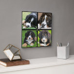 Create your own family photo collage square wall clock<br><div class="desc">Create your own family photo collage Square Wall Cloc
Add your most photos to personalize.</div>