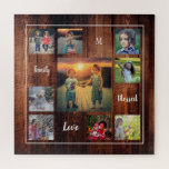 Create your own family photo collage unique jigsaw puzzle<br><div class="desc">Create your own family photo collage script and monogrammed jigsaw puzzle.
Add your own personal photos,  text,  quotes,  monogram to personalize.</div>