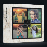 Create your own family photo monogram marble binder<br><div class="desc">Create your own family photo album.
Photo template on marble background design.
Personalize it and add your own photos at the front and change the text.</div>