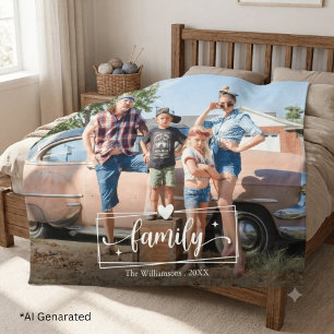 Create your Own Family Photo Personalized Fleece Blanket