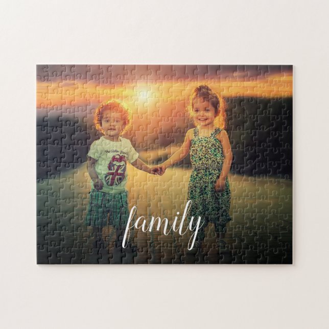 Create your own family photo script jigsaw puzzle (Horizontal)