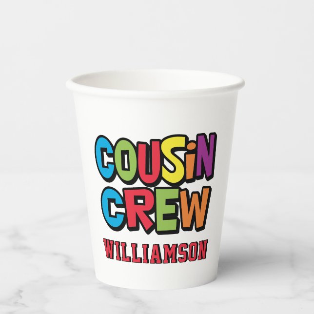 Create Your Own Family Reunion Cousin Crew  Paper Cups (Front)