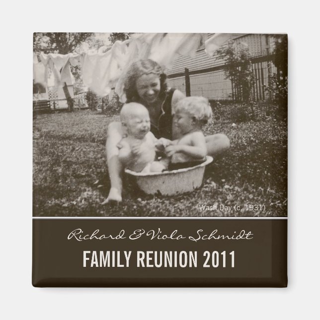 Create Your Own Family Reunion Vintage Style Magnet (Front)