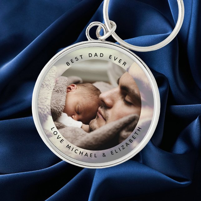 Create Your Own Father's Day Best Dad Ever Photo Keychain (Creator Uploaded)
