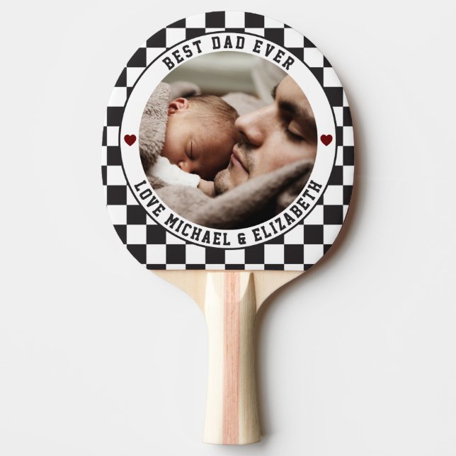 Create Your Own Father's Day Best Dad Ever Photo Ping Pong Paddle (Front)