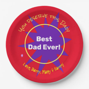 Create Your Own Fathers Day Personalized Paper Plate