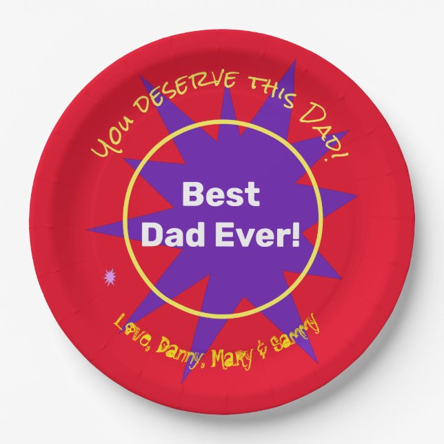 Create Your Own Fathers Day Personalized  Paper Plate (Front)