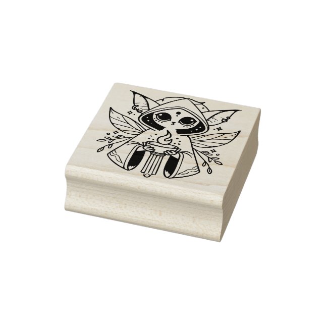 Create Your Own Feline Fire Magic Fairy Cat Rubber Stamp (Stamp)