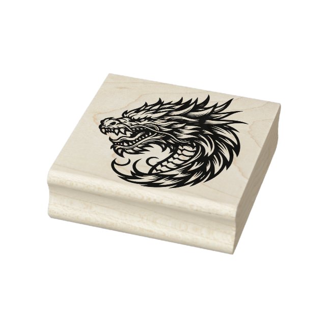 Create Your Own Fierce Dragon Bust Rubber Stamp (Stamp)
