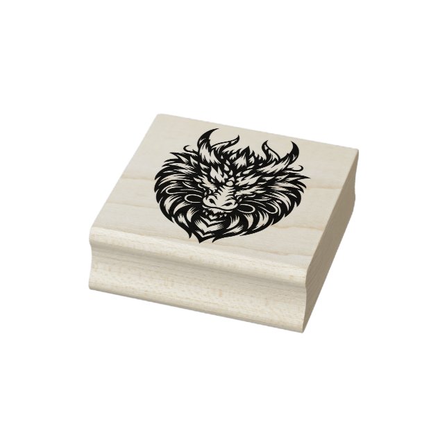 Create Your Own Fierce Dragon Head Emblem Rubber Stamp (Stamp)