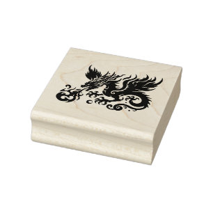Create Your Own Fierce Fire Dragon Rubber Stamp