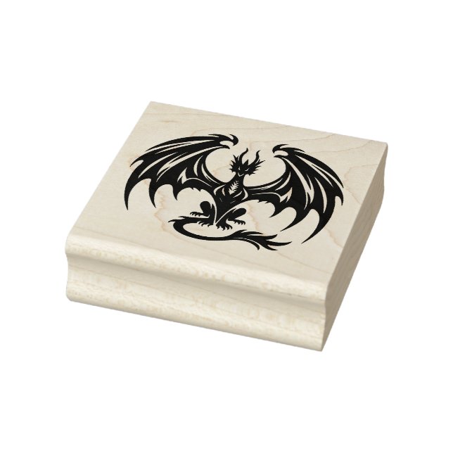 Create Your Own Fierce Winged Dragon Emblem Rubber Stamp (Stamp)