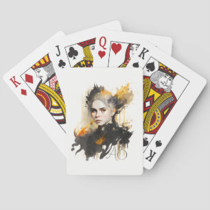 Create Your Own Fiery Witch Playing Cards