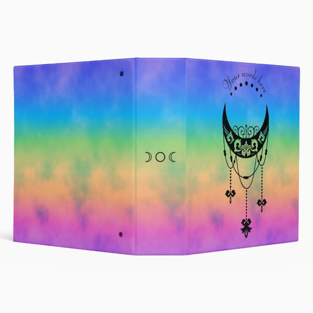 Create Your Own Filigree Boho Moon Silhouette Binder (Background)