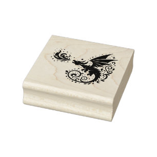 Create Your Own Filigree Fire Dragon Fledgling Rubber Stamp